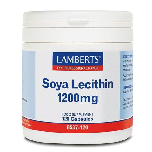 Lamberts Soya Lecithin 1200mg Συμπλήρωμα Δατροφής για τη Φυσιολογική Λειτουργία του Ήπατος 120caps